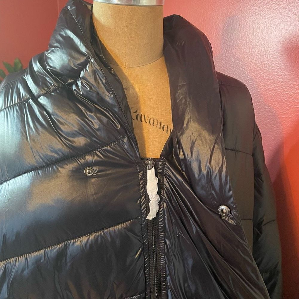 UNIVERSAL STANDARD | blue black kanda asymmetrical puffer coat S NWT $248 - Picture 10 of 16
